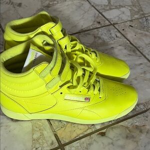 Reebok Neon Yellow High-Top Sneakers